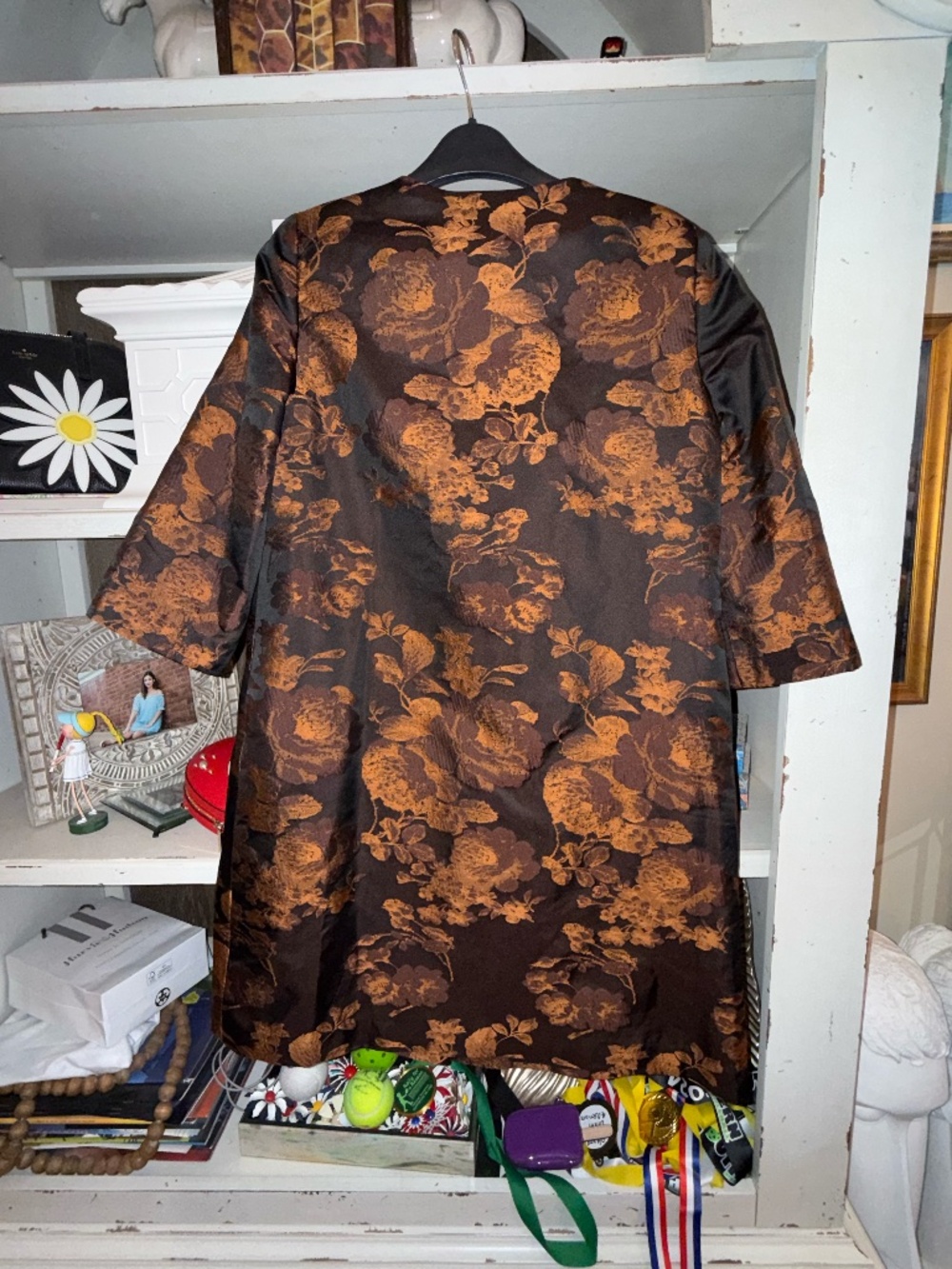 Preston & york brown Belinda black brocade jacket jacquard floral coat sz 4 - Picture 4 of 4
